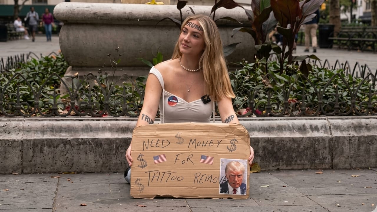 She Tattooed “TRUMP” on Her Face for Clout, Now She’s Begging Strangers for Cash to Erase It!